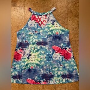 SHEIN Colorful Tie-Dye Halter Tank Top NWT